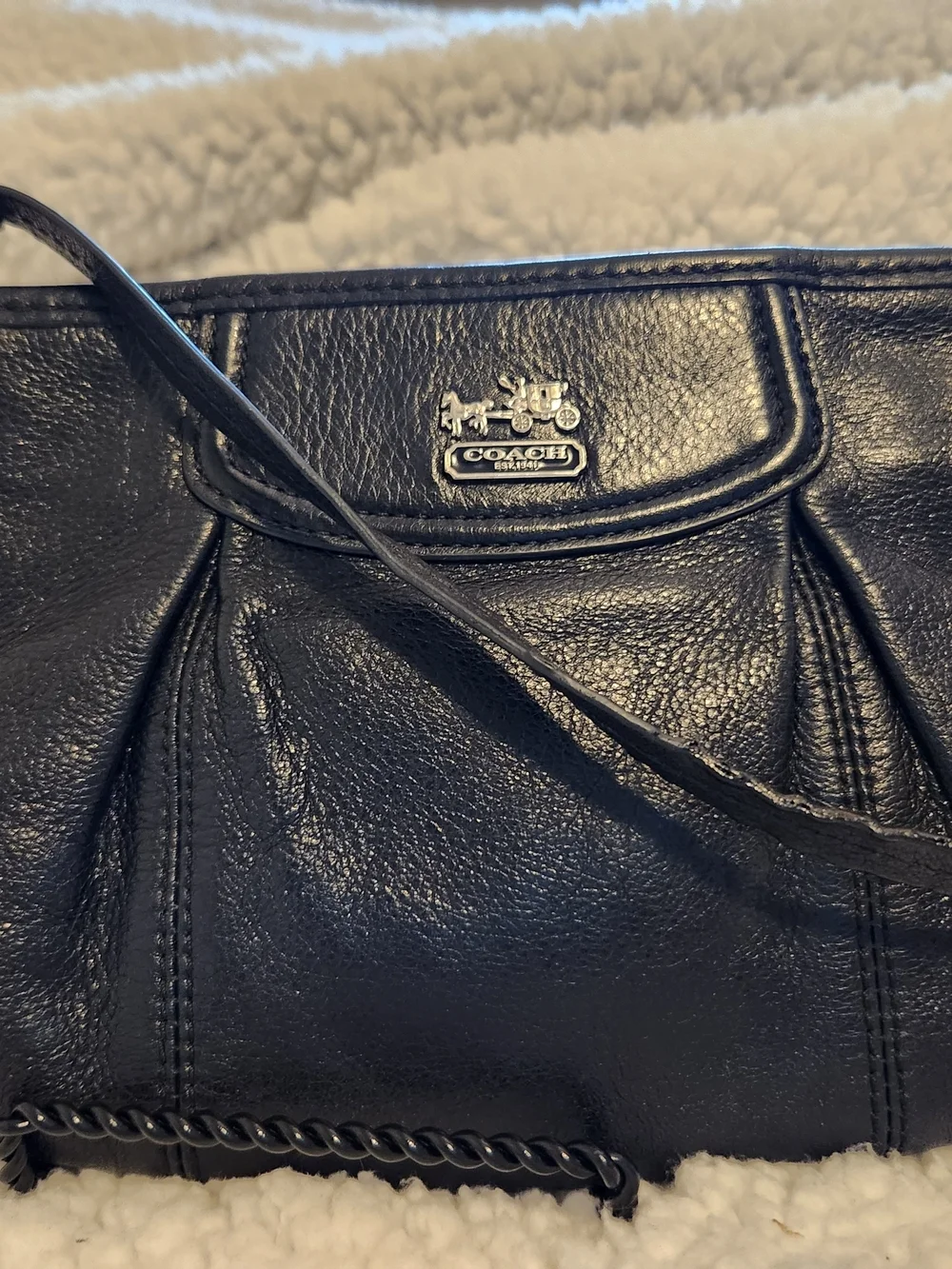Coach Madison Black Leather Wristlet